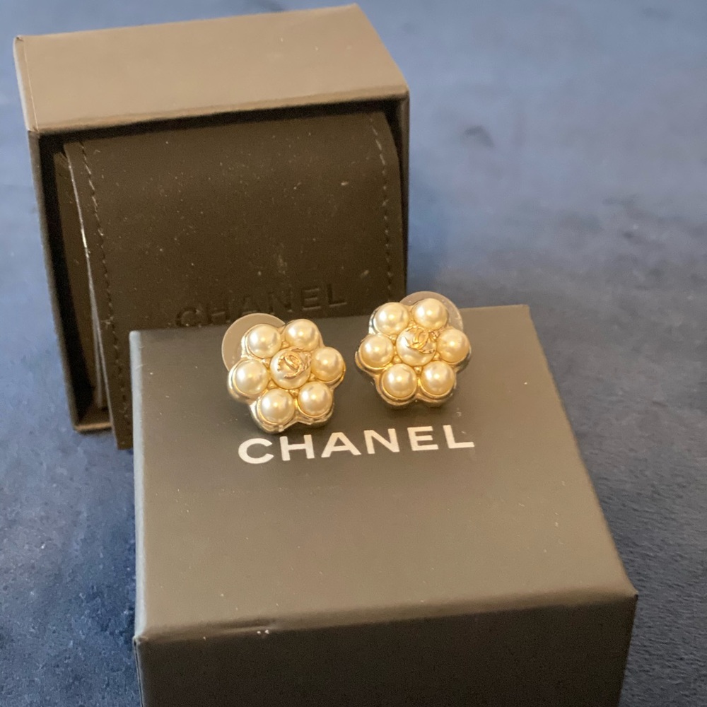 Chanel Pearl Cluster Earrings